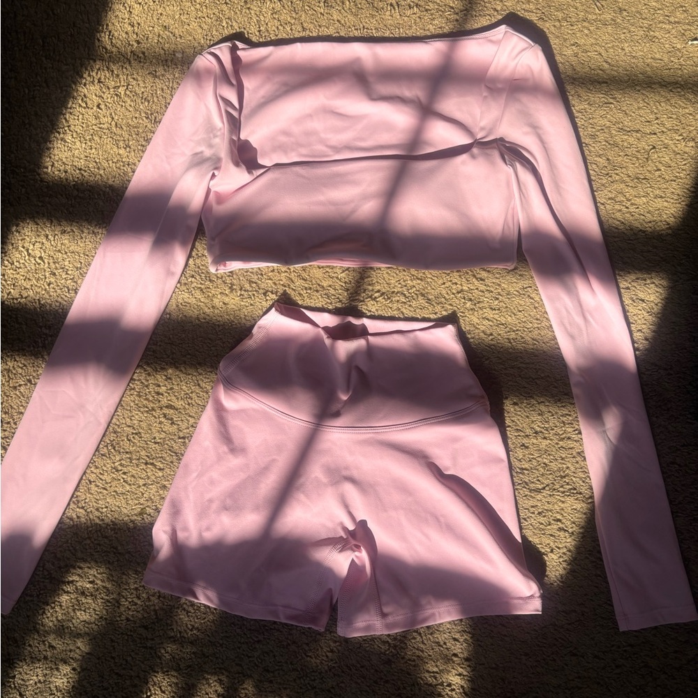 Pink Nylon Workout Set